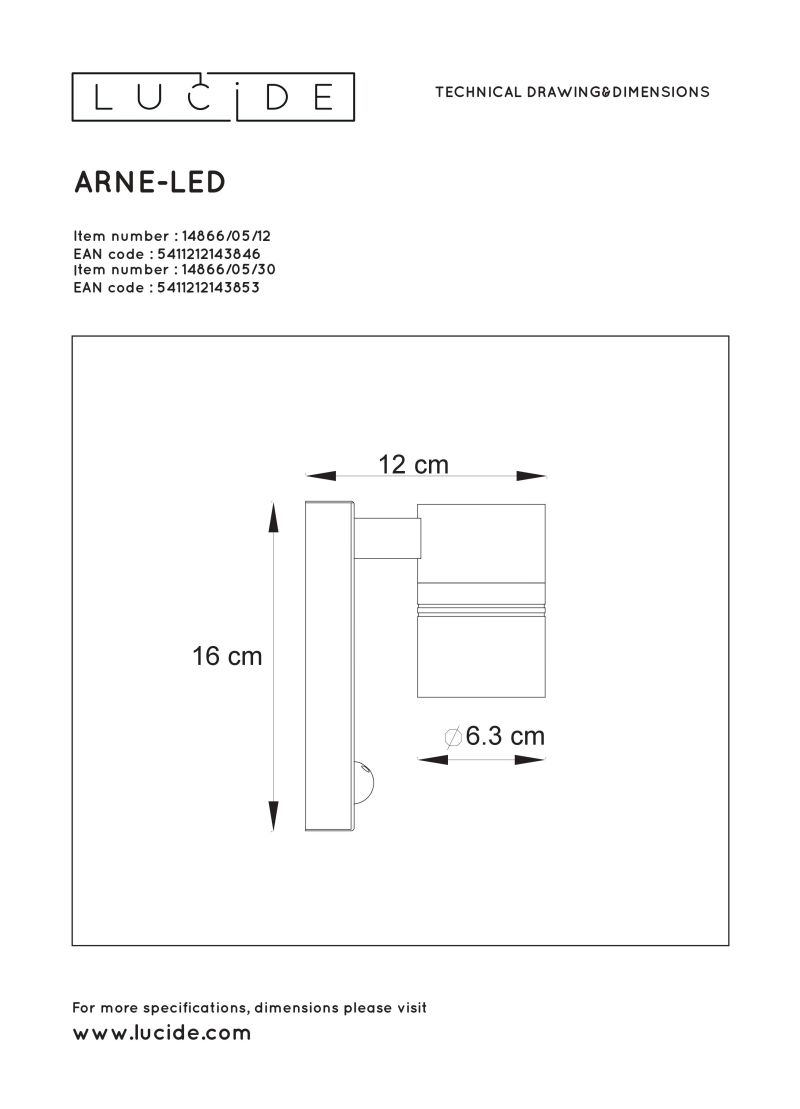 ARNE-LED - Nástenné svietidlo +IR - 1xGU10/5W 2700K old 14866/21/30